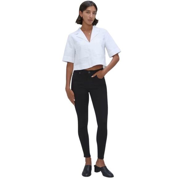 NWT Everlane The Mid-Rise Skinny Stretch Jean in Black, Size 28 - Picture 3 of 6